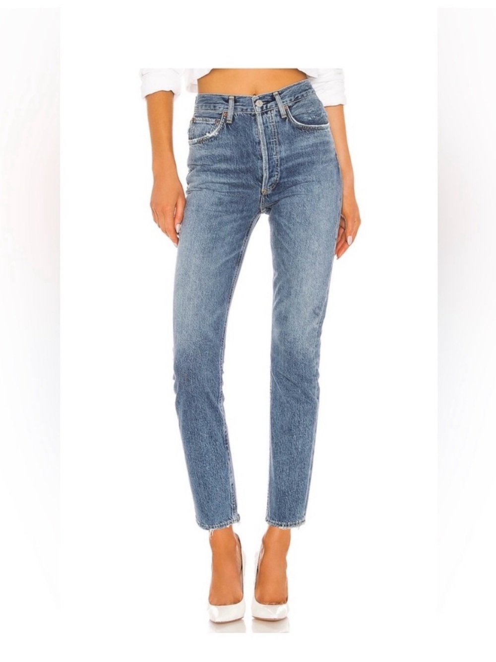 AGOLDE “Riley” High-Rise Slim Straight Women’s Jeans - Blue